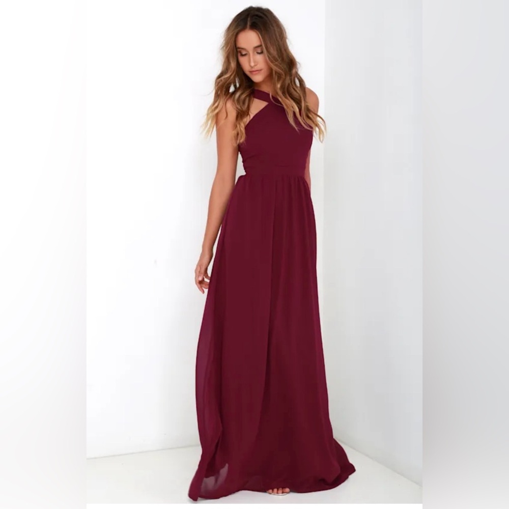 Lulu's Burgundy Maxi Skirt NWT